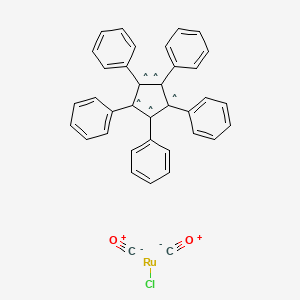molecular formula C37H25ClO2Ru B3334358 carbon monoxide;chlororuthenium(1+);(2,3,4,5-tetraphenylcyclopenta-1,4-dien-1-yl)benzene CAS No. 677736-23-1