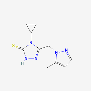 4-Cyclopropyl-5-((5-methyl-1H-pyrazol-1-yl)methyl)-4H-1,2,4-triazole-3-thiol