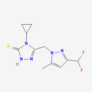 4-Cyclopropyl-5-((3-(difluoromethyl)-5-methyl-1H-pyrazol-1-yl)methyl)-4H-1,2,4-triazole-3-thiol