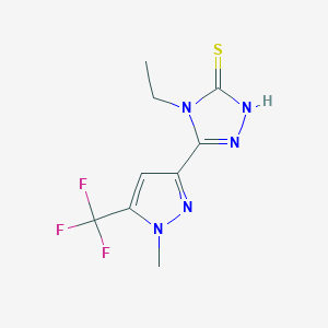 B3334722 4-Ethyl-5-(1-methyl-5-(trifluoromethyl)-1H-pyrazol-3-yl)-4H-1,2,4-triazole-3-thiol CAS No. 1001756-37-1