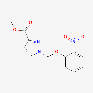 molecular formula C12H11N3O5 B3334777 methyl 1-[(2-nitrophenoxy)methyl]-1H-pyrazole-3-carboxylate CAS No. 1003988-83-7