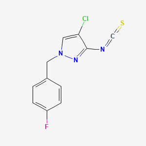 molecular formula C11H7ClFN3S B3334893 4-Chloro-1-(4-fluoro-benzyl)-3-isothiocyanato-1H-pyrazole CAS No. 1004194-65-3