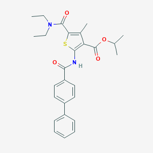 molecular formula C27H30N2O4S B333526 isopropyl 2-[([1,1'-biphenyl]-4-ylcarbonyl)amino]-5-[(diethylamino)carbonyl]-4-methyl-3-thiophenecarboxylate 