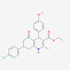 molecular formula C26H26ClNO4 B333528 Ethyl 7-(4-chlorophenyl)-4-(4-methoxyphenyl)-2-methyl-5-oxo-1,4,5,6,7,8-hexahydroquinoline-3-carboxylate 