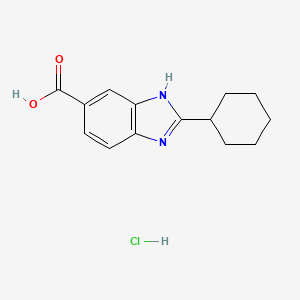 molecular formula C14H17ClN2O2 B3335301 2-Cyclohexyl-1H-benzoimidazole-5-carboxylic acid hydrochloride CAS No. 1158572-46-3