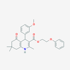 molecular formula C28H31NO5 B333531 2-PHENOXYETHYL 4-(3-METHOXYPHENYL)-2,7,7-TRIMETHYL-5-OXO-1,4,5,6,7,8-HEXAHYDROQUINOLINE-3-CARBOXYLATE 
