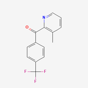 molecular formula C14H10F3NO B3335344 3-Methyl-2-(4-trifluoromethylbenzoyl)pyridine CAS No. 1187165-33-8