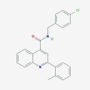 molecular formula C24H19ClN2O B333609 N-[(4-chlorophenyl)methyl]-2-(2-methylphenyl)quinoline-4-carboxamide 