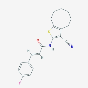 molecular formula C20H19FN2OS B333647 N-(3-cyano-4,5,6,7,8,9-hexahydrocycloocta[b]thien-2-yl)-3-(4-fluorophenyl)acrylamide 