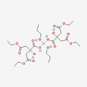 molecular formula C26H48O16Zr B3336563 Zirconium(IV) bis(diethyl citrato)dipropoxide CAS No. 308847-92-9