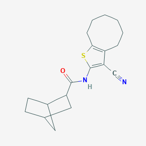 molecular formula C19H24N2OS B333663 N-(3-cyano-4,5,6,7,8,9-hexahydrocycloocta[b]thiophen-2-yl)bicyclo[2.2.1]heptane-2-carboxamide 