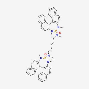 molecular formula C51H52N6O2P2 B3336668 N,N'-bis(12,14-dimethyl-13-oxo-12,14-diaza-13λ5-phosphapentacyclo[13.8.0.02,11.03,8.018,23]tricosa-1(15),2(11),3,5,7,9,16,18,20,22-decaen-13-yl)-N,N'-dimethylpentane-1,5-diamine CAS No. 352310-87-3