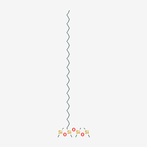 molecular formula C37H84O3Si4 B3337504 Octadecylmethylsiloxane, dimethylsiloxane copolymer CAS No. 67762-83-8