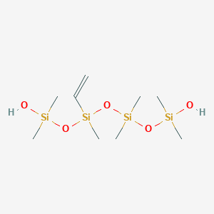 molecular formula C9H26O5Si4 B3337507 Vinylmethylsiloxane-dimethylsiloxane copolymers, trimethylsiloxy terminated, silanol terminated CAS No. 67923-19-7