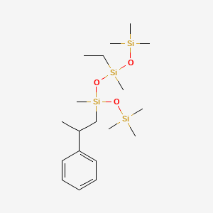 molecular formula C19H40O3Si4 B3337510 ethyl-methyl-[methyl-(2-phenylpropyl)-trimethylsilyloxysilyl]oxy-trimethylsilyloxysilane CAS No. 68037-77-4