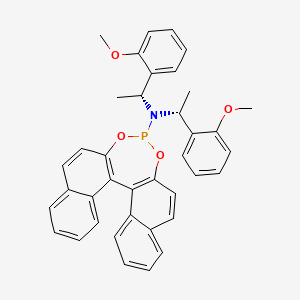 molecular formula C38H34NO4P B3337672 N,N-bis[(1R)-1-(2-methoxyphenyl)ethyl]-12,14-dioxa-13-phosphapentacyclo[13.8.0.02,11.03,8.018,23]tricosa-1(15),2(11),3,5,7,9,16,18,20,22-decaen-13-amine CAS No. 736158-72-8