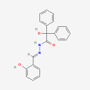 molecular formula C21H18N2O3 B3337729 BENZILIC ACID N-(2-HYDROXYBENZYLIDENE)HYDRAZIDE CAS No. 78486-37-0