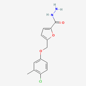molecular formula C13H13ClN2O3 B3337803 5-[(4-Chloro-3-methylphenoxy)methyl]furan-2-carbohydrazide CAS No. 827588-51-2