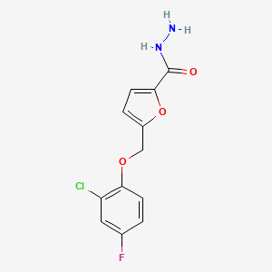 molecular formula C12H10ClFN2O3 B3337866 5-[(2-chloro-4-fluorophenoxy)methyl]-2-furohydrazide CAS No. 832737-61-8