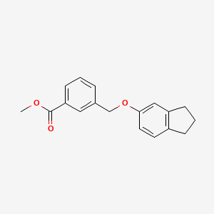 molecular formula C18H18O3 B3337939 methyl 3-[(2,3-dihydro-1H-inden-5-yloxy)methyl]benzoate CAS No. 832739-22-7