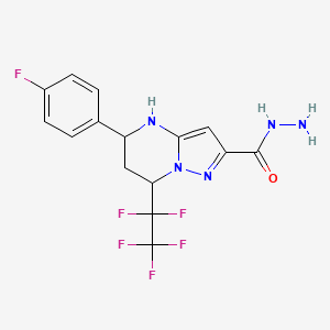 5-(4-Fluorophenyl)-7-(pentafluoroethyl)-4,5,6,7-tetrahydropyrazolo[1,5-a]pyrimidine-2-carbohydrazide