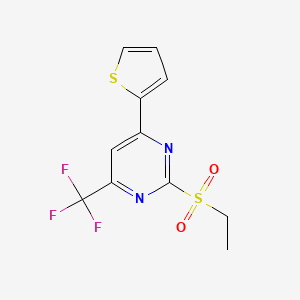 2-(Ethylsulfonyl)-4-(thiophen-2-yl)-6-(trifluoromethyl)pyrimidine