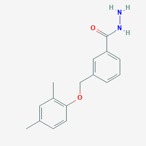 molecular formula C16H18N2O2 B3338049 3-[(2,4-Dimethylphenoxy)methyl]benzohydrazide CAS No. 832740-94-0
