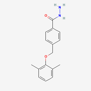 molecular formula C16H18N2O2 B3338074 4-[(2,6-Dimethylphenoxy)methyl]benzohydrazide CAS No. 832741-17-0