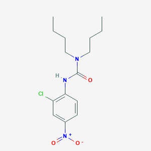 molecular formula C15H22ClN3O3 B3338225 Urea, N,N-dibutyl-N'-(2-chloro-4-nitrophenyl)- CAS No. 86781-39-7