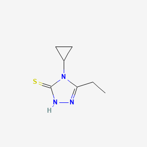 molecular formula C7H11N3S B3338308 4-cyclopropyl-5-ethyl-4H-1,2,4-triazole-3-thiol CAS No. 886494-06-0