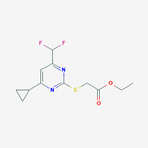 Ethyl 2-((4-cyclopropyl-6-(difluoromethyl)pyrimidin-2-yl)thio)acetate