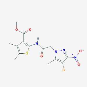 molecular formula C14H15BrN4O5S B333853 METHYL 2-{[2-(4-BROMO-5-METHYL-3-NITRO-1H-PYRAZOL-1-YL)ACETYL]AMINO}-4,5-DIMETHYL-3-THIOPHENECARBOXYLATE 