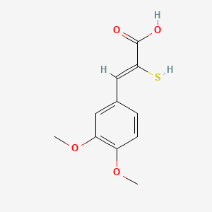 molecular formula C11H12O4S B3338557 3-(3,4-Dimethoxyphenyl)-2-mercaptoacrylic acid CAS No. 97852-94-3