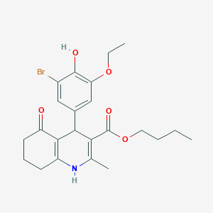 molecular formula C23H28BrNO5 B333858 butyl 4-(3-bromo-5-ethoxy-4-hydroxyphenyl)-2-methyl-5-oxo-1,4,5,6,7,8-hexahydroquinoline-3-carboxylate 