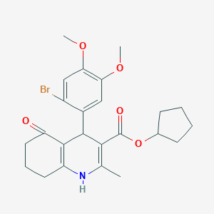 molecular formula C24H28BrNO5 B333884 cyclopentyl 4-(2-bromo-4,5-dimethoxyphenyl)-2-methyl-5-oxo-1,4,5,6,7,8-hexahydroquinoline-3-carboxylate 