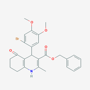 molecular formula C26H26BrNO5 B333885 benzyl 4-(2-bromo-4,5-dimethoxyphenyl)-2-methyl-5-oxo-1,4,5,6,7,8-hexahydroquinoline-3-carboxylate 