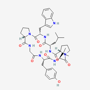 molecular formula C43H56N8O8 B3338940 Vaccarin C CAS No. 177602-12-9
