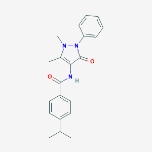 molecular formula C21H23N3O2 B333899 N-(1,5-dimethyl-3-oxo-2-phenyl-2,3-dihydro-1H-pyrazol-4-yl)-4-(propan-2-yl)benzamide 