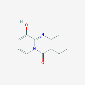 molecular formula C11H12N2O2 B3339119 3-ethyl-9-hydroxy-2-methyl-4H-pyrido[1,2-a]pyrimidin-4-one CAS No. 70381-47-4
