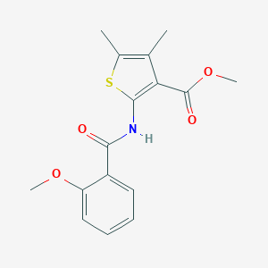 molecular formula C16H17NO4S B333984 METHYL 2-(2-METHOXYBENZAMIDO)-4,5-DIMETHYLTHIOPHENE-3-CARBOXYLATE 