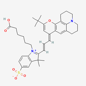 1H,5H-[1]Benzopyrano[6,7,8-ij]quinolizinium,9-[3-[1-(5-carboxypentyl)-1,3-dihydro-3,3-dimethyl-5-sulfo-2H-indol-2-ylidene]-1-propenyl]-11-(1,1-dimethylethyl)-2,3,6,7-tetrahydro-, inner salt