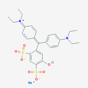 molecular formula Calcium compound: C27H31N2O7S2Ca1/2; Sodium compound: C27H31N2O7S2Na<br>C27H31N2NaO7S2 B033407 Patent Blue V sodium CAS No. 20262-76-4