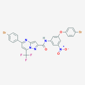 molecular formula C26H14Br2F3N5O4 B334070 N-[3-(4-bromophenoxy)-5-nitrophenyl]-5-(4-bromophenyl)-7-(trifluoromethyl)pyrazolo[1,5-a]pyrimidine-2-carboxamide 