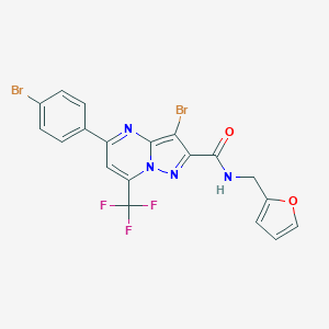 molecular formula C19H11Br2F3N4O2 B334073 3-bromo-5-(4-bromophenyl)-N-(furan-2-ylmethyl)-7-(trifluoromethyl)pyrazolo[1,5-a]pyrimidine-2-carboxamide 