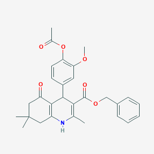 molecular formula C29H31NO6 B334100 BENZYL 4-[4-(ACETYLOXY)-3-METHOXYPHENYL]-2,7,7-TRIMETHYL-5-OXO-1,4,5,6,7,8-HEXAHYDROQUINOLINE-3-CARBOXYLATE 
