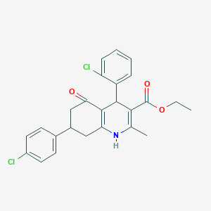 molecular formula C25H23Cl2NO3 B334110 ethyl 4-(2-chlorophenyl)-7-(4-chlorophenyl)-2-methyl-5-oxo-1,4,5,6,7,8-hexahydroquinoline-3-carboxylate 