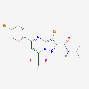 molecular formula C17H13Br2F3N4O B334167 3-bromo-5-(4-bromophenyl)-N-(propan-2-yl)-7-(trifluoromethyl)pyrazolo[1,5-a]pyrimidine-2-carboxamide 