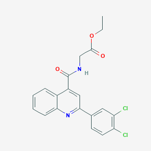 molecular formula C20H16Cl2N2O3 B334175 ETHYL 2-({[2-(3,4-DICHLOROPHENYL)-4-QUINOLYL]CARBONYL}AMINO)ACETATE 