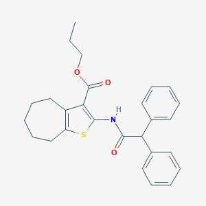 propyl 2-[(diphenylacetyl)amino]-5,6,7,8-tetrahydro-4H-cyclohepta[b]thiophene-3-carboxylate