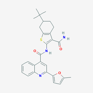 N-(6-tert-butyl-3-carbamoyl-4,5,6,7-tetrahydro-1-benzothiophen-2-yl)-2-(5-methylfuran-2-yl)quinoline-4-carboxamide